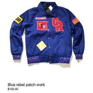 Captain Rebel Men’s Blue Patchwork Jacket Size XS Button Up